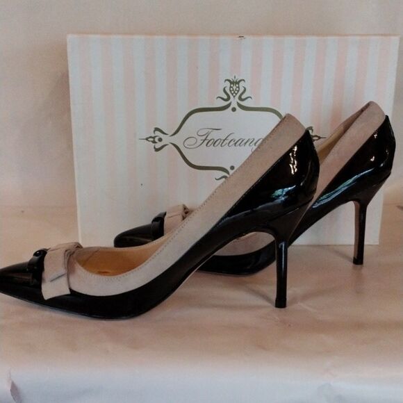 Footcandy Taupe and Black Heels - Picture 3 of 11